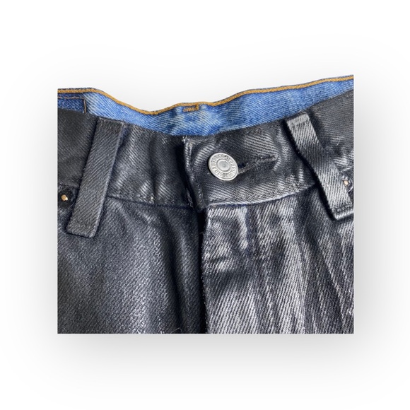 new LF Furst of a Kind ★ Levi's® 517’s® ★ Black Coated Cut Off Denim Shorts ★ - Picture 7 of 16